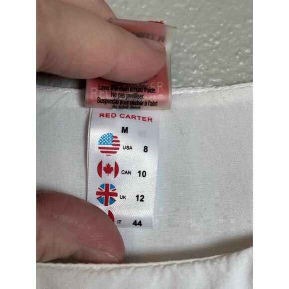 Anthropologie‎ Red Garter Open Shoulder Cover Up Dress White Womens Medium 8 - Picture 6 of 10